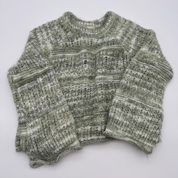 Universal Thread Sweaters - Universal Thread Sage Green Marled Chunky Knit Crewneck Sweater XL Cottagecore